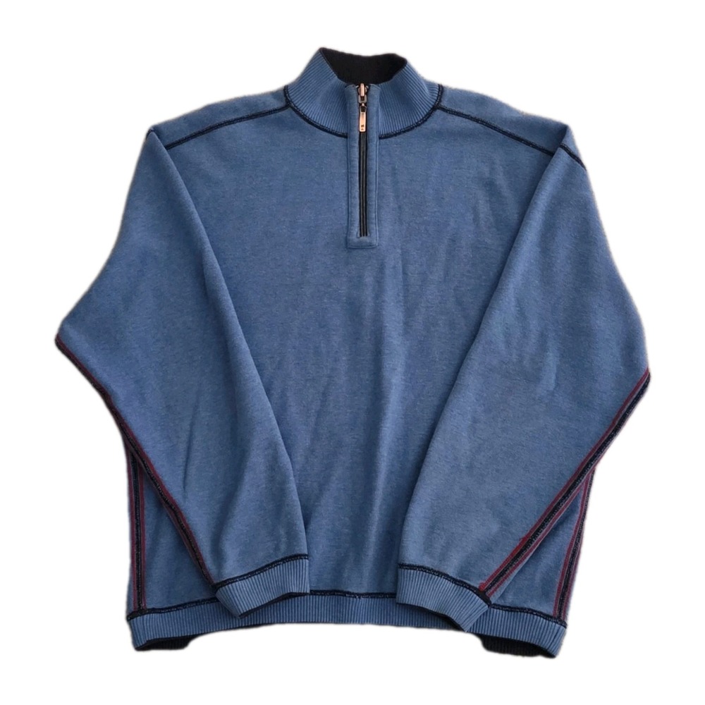 Tommy Bahama Reversible Sweater Mens Pullover 1/4 Zip Longsleeve XL